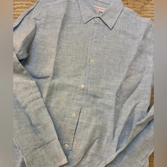 Orlebar Brown Tailored Fit Blue Button Down Shirt
